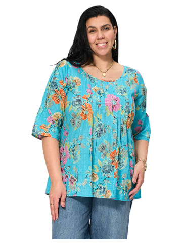 Aller Simplement Bluse in Türkis/ Bunt
