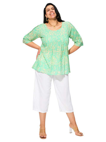 Aller Simplement Blouse lichtgroen/beige