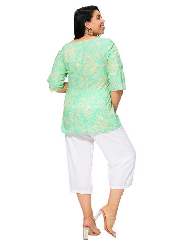 Aller Simplement Bluse in Hellgrün/ Beige