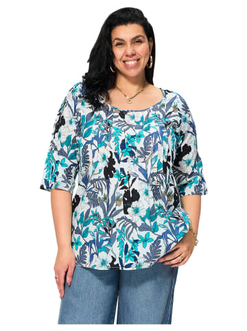Aller Simplement Bluse in Weiß/ Blau