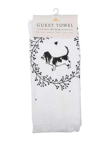 Clayre & Eef Ręczniki (2 szt.) w kolorze biało-czarnym dla gości - 66 x 40 cm