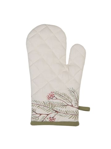 Clayre & Eef Ofenhandschuh in Weiß/ Grün - (L)30 x (B)18 cm