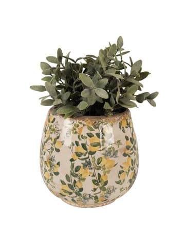 Clayre & Eef Blumentopf in Beige/ Gelb - (H)17 x Ø 18 cm