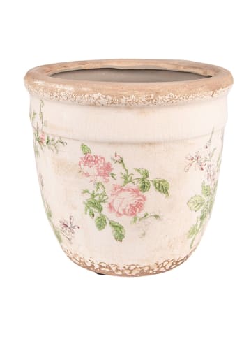 Clayre & Eef Doniczka w kolorze beżowo-jasnoróżowym - wys. 17 x Ø 18 cm