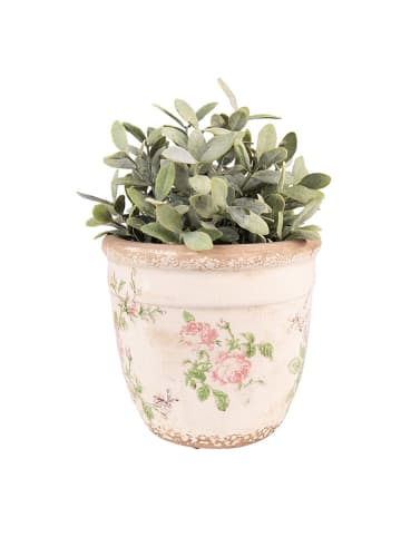 Clayre & Eef Blumentopf in Beige/ Rosa - (H)17 x Ø 18 cm