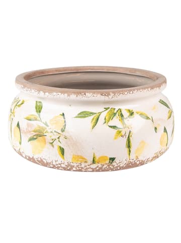Clayre & Eef Blumentopf in Beige/ Gelb - (H)10 x Ø 23 cm