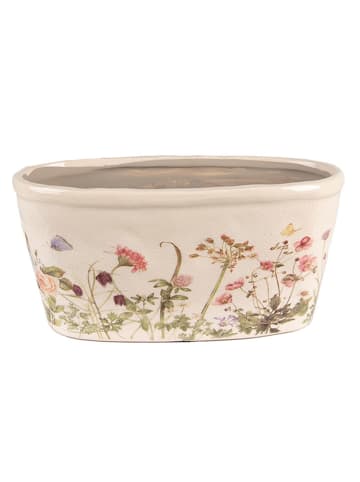 Clayre & Eef Doniczka w kolorze beżowym ze wzorem - 23 x 10 x 11 cm