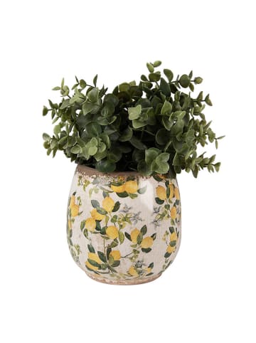 Clayre & Eef Blumentopf in Beige/ Gelb - (H)13 x Ø 13 cm