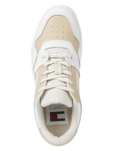 Tommy Hilfiger Leder-Sneakers in Weiß/ Beige