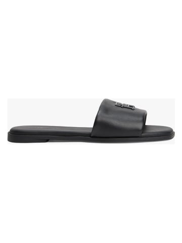 Tommy Hilfiger Shoes Leder-Pantoletten in Schwarz