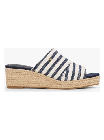Tommy Hilfiger Shoes Keilpantoletten in Dunkelblau/ Weiß