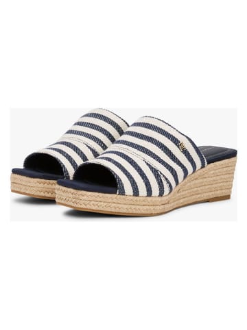 Tommy Hilfiger Shoes Keilpantoletten in Dunkelblau/ Weiß