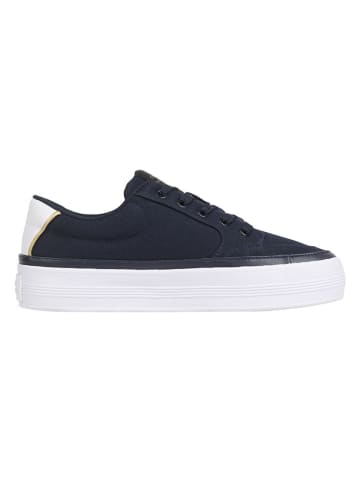 Tommy Hilfiger Leren sneakers donkerblauw