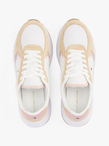 Tommy Hilfiger Shoes Leder-Sneakers in Weiß/ Beige