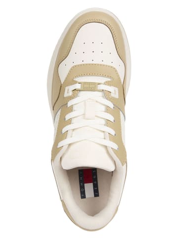 Tommy Hilfiger Leder-Sneakers in Beige/ Weiß