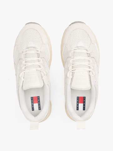 Tommy Hilfiger Leder-Sneakers in Creme