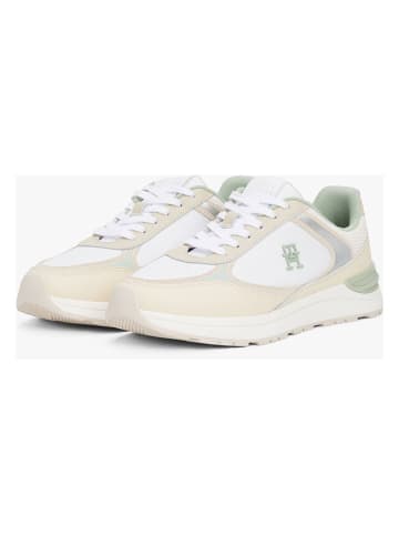 Tommy Hilfiger Leren sneakers crème/wit