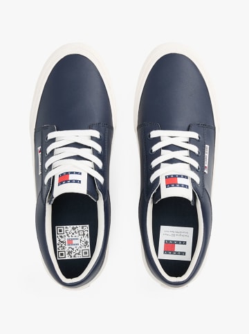 Tommy Hilfiger Leder-Sneakers in Dunkelblau