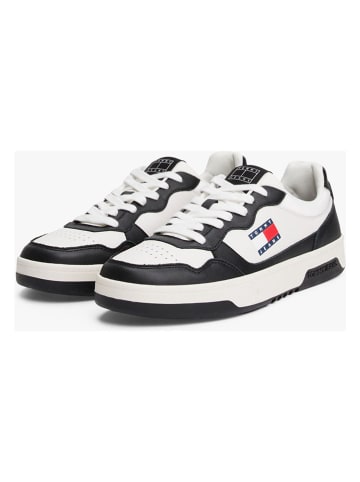 Tommy Hilfiger Shoes Leder-Sneakers in Schwarz/ Weiß
