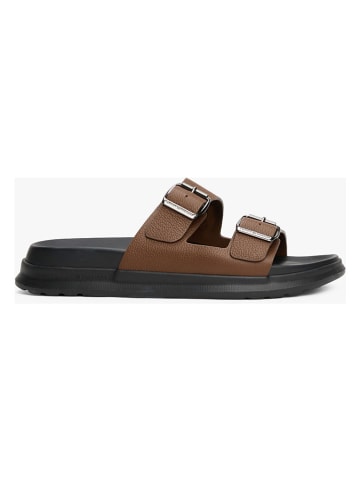 Tommy Hilfiger Shoes Leder-Pantoletten in Hellbraun