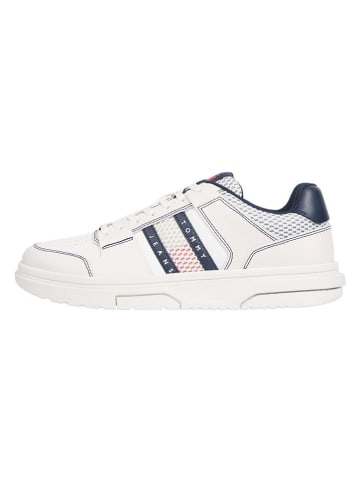 Tommy Hilfiger Shoes Leder-Sneakers in Weiß/ Dunkelblau