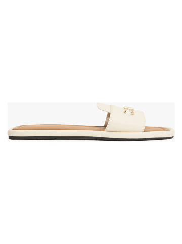 Tommy Hilfiger Shoes Leder-Pantoletten in Creme