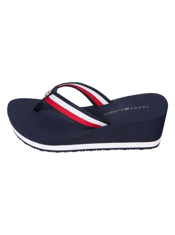 Tommy Hilfiger Shoes Keilzehentrenner in Dunkelblau/ Rot