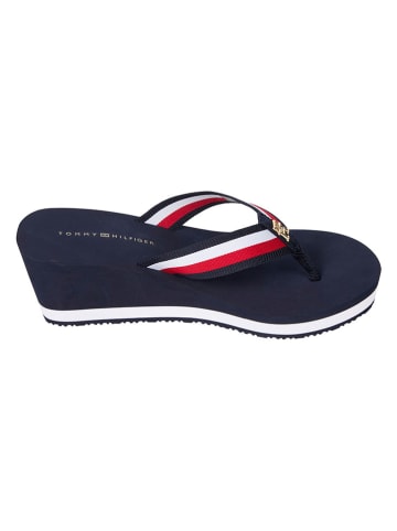 Tommy Hilfiger Shoes Keilzehentrenner in Dunkelblau/ Rot