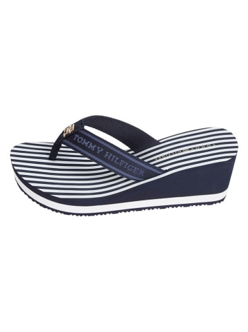 Tommy Hilfiger Shoes Keilzehentrenner in Dunkelblau/ Weiß