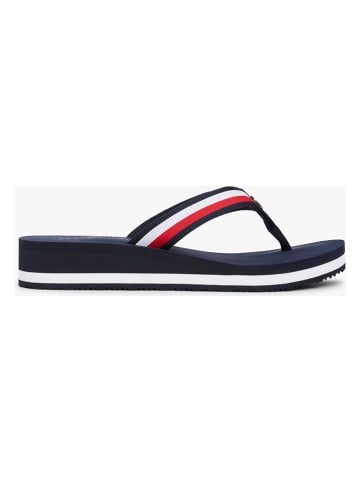 Tommy Hilfiger Shoes Zehentrenner in Dunkelblau/ Rot
