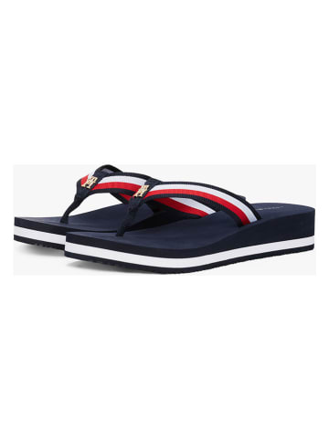 Tommy Hilfiger Shoes Zehentrenner in Dunkelblau/ Rot
