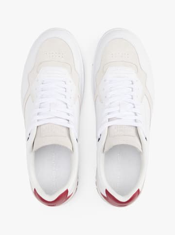 Tommy Hilfiger Leder-Sneakers in Weiß/ Beige