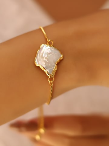 L'Atelier de Gaia Vergulde armband met parel