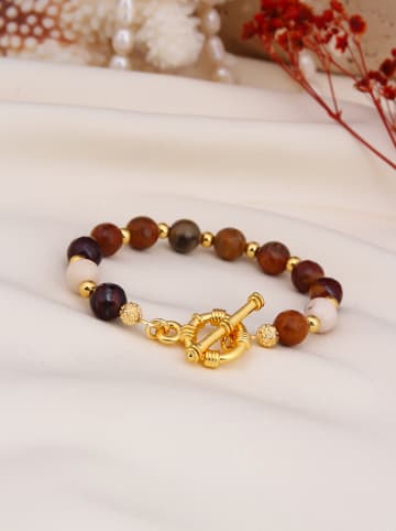 L'Atelier de Gaia Pozłacana bransoletka z tygrysim okiem