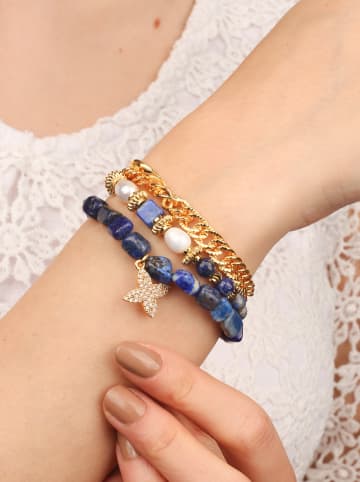 L'Atelier de Gaia Vergulde armband met edelstenen
