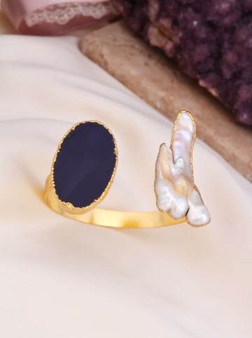 L'Atelier de Gaia Vergold. Armspange mit Perlen und Edelsteinen
