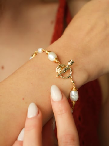 L'Atelier de Gaia Vergulde armband met parels