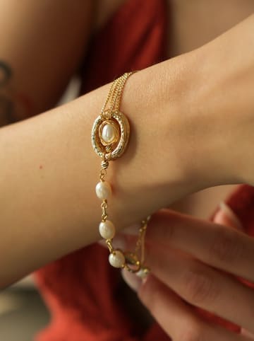 L'Atelier de Gaia Pozłacana bransoletka z perłami