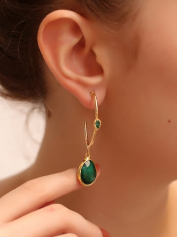 L'Atelier de Gaia Vergold. Halbcreolen mit Edelsteinen