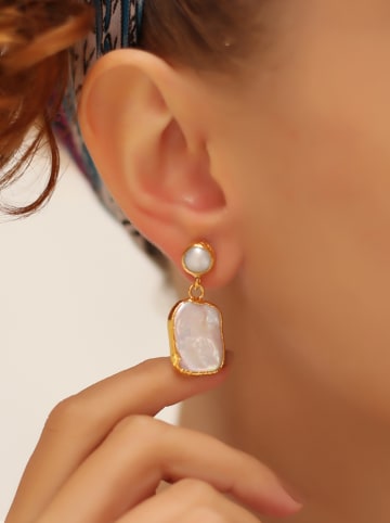L'Atelier de Gaia Vergold. Ohrstecker mit Perlen