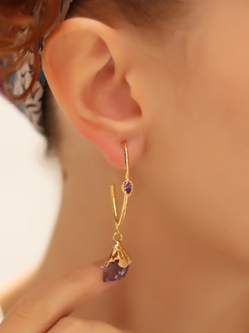 L'Atelier de Gaia Vergold. Halbcreolen mit Edelsteinen