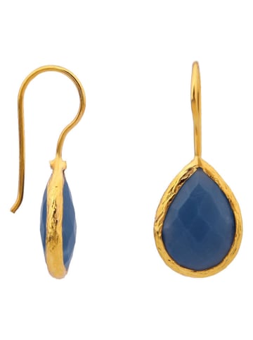L'Atelier de Gaia Vergulde oorhangers met edelstenen