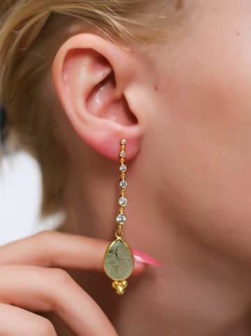 L'Atelier de Gaia Vergulde oorstekers met edelstenen