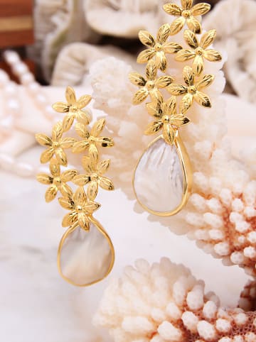 L'Atelier de Gaia Vergulde oorstekers met parels