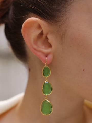 L'Atelier de Gaia Vergulde oorringen met edelstenen