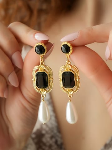 L'Atelier de Gaia Vergold. Ohrstecker mit Edelsteinen und Perlen