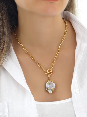 L'Atelier de Gaia Vergulde ketting met hanger - (L)50 cm