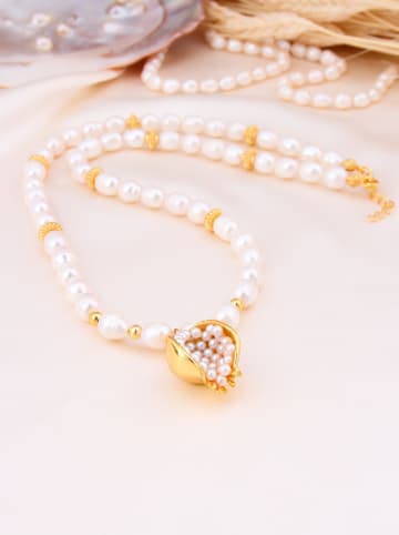 L'Atelier de Gaia Vergulde ketting met sierelementen - (L)45 cm