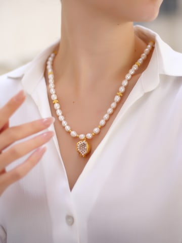 L'Atelier de Gaia Vergulde ketting met sierelementen - (L)45 cm