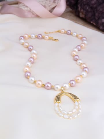 L'Atelier de Gaia Vergulde ketting met sierelementen - (L)47 cm